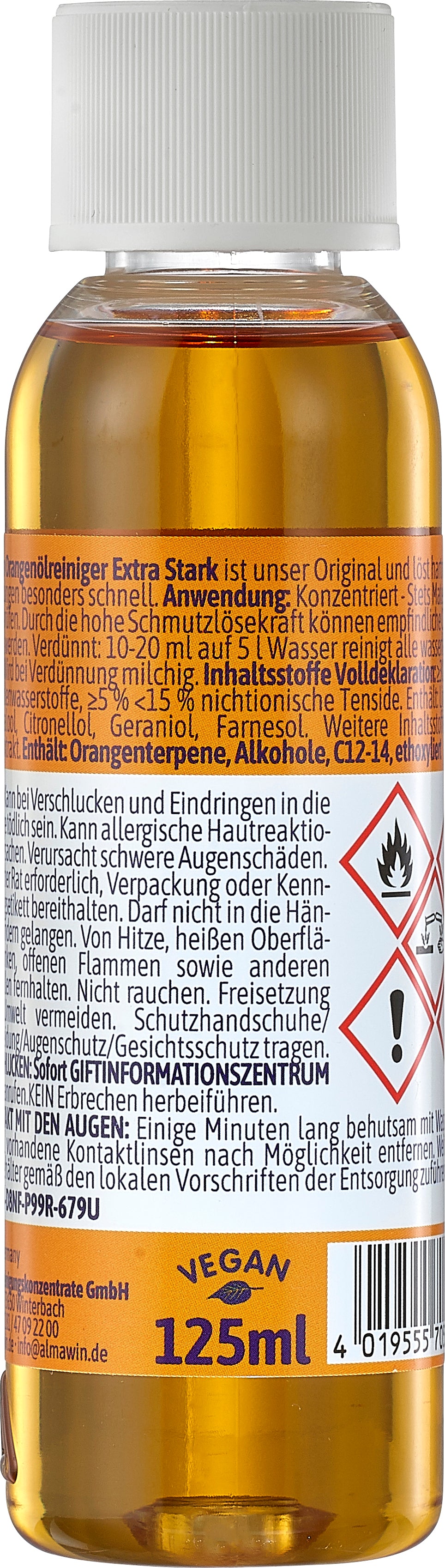 Orangenöl-Reiniger Extra Stark 125 ml