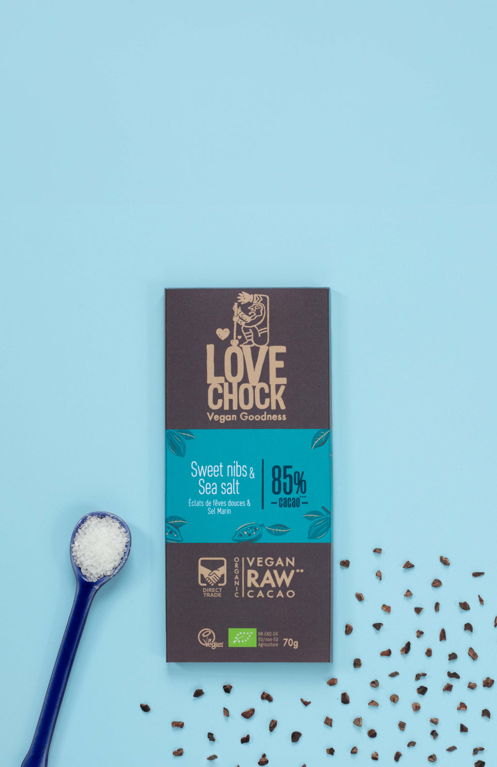 Sweet nibs & Sea salt 85% Kakao 70 g