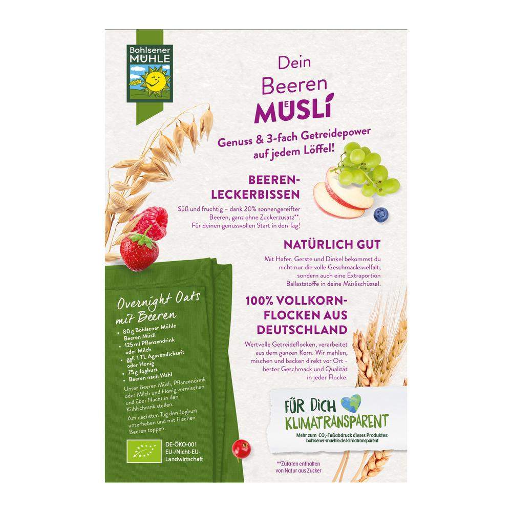 Beeren Müsli mit 20 % getrockneten Beeren 400 g