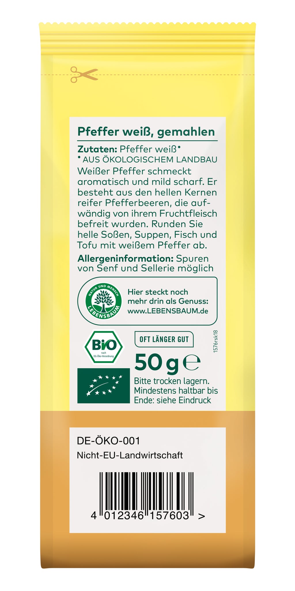Pfeffer  weiß, gemahlen 50 g