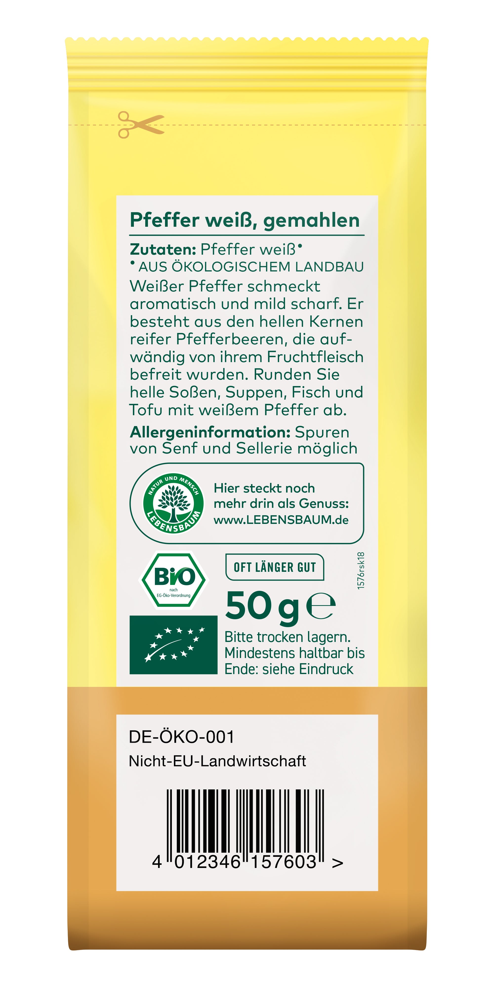 Pfeffer  weiß, gemahlen 50 g
