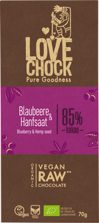 Lovechock Tafel Blaubeere & Hanfsaat 70 g