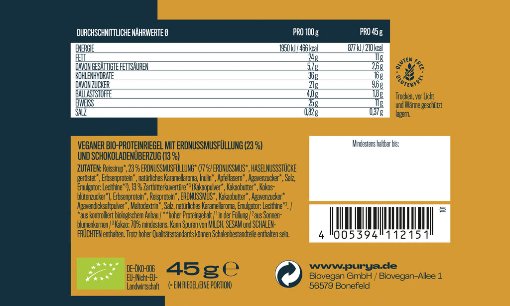Vegan Protein Bite Salted Peanut Caramel 45 g