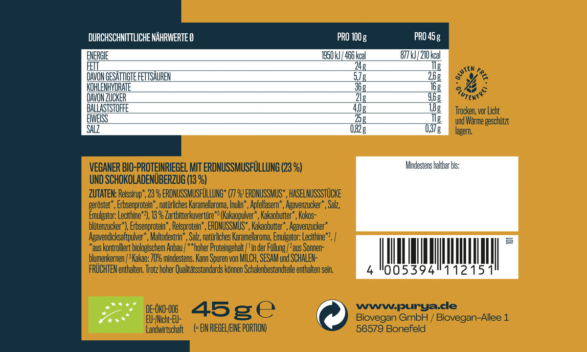 Vegan Protein Bite Salted Peanut Caramel 45 g