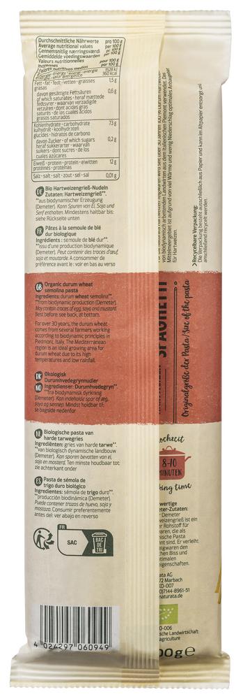 Spaghetti Hartweizen demeter 500 g