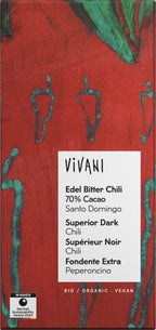 Edel Bitter Chili Schokolade 70% Cacao Santo Domin 80 g