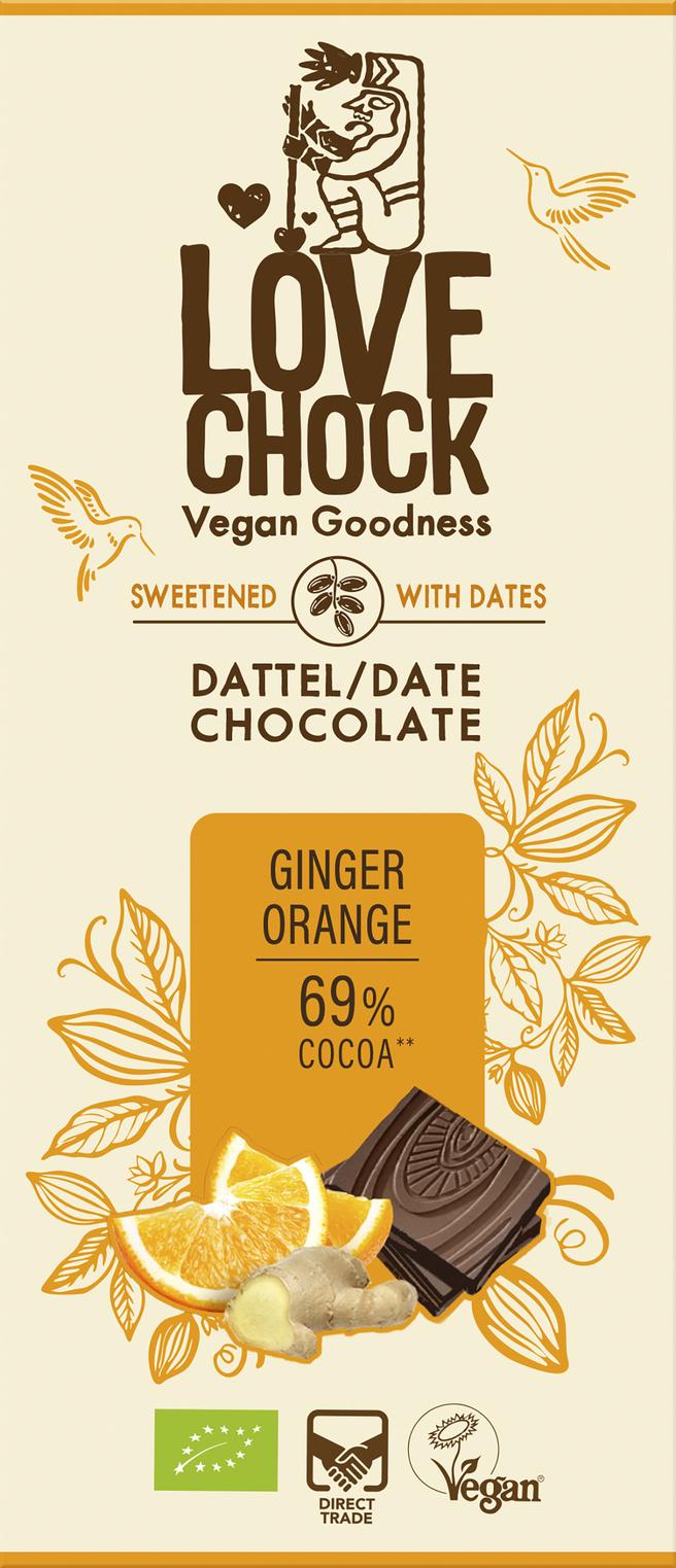 Ginger Orange 69% Kakao - sweetened with dates 70 g