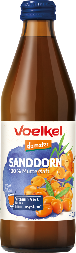 Sanddorn 100% Muttersaft demeter 330 ml