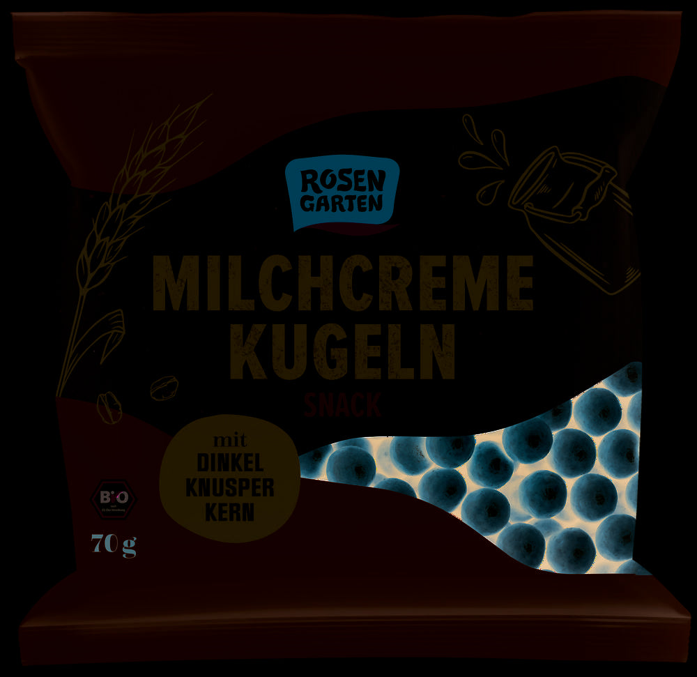 Milchcreme-Kugeln mit Dinkel-Knusper-Kern Snack 70 g