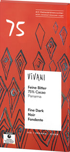 Feine Bitter 75% Cacao Panama mit Kokosblütenzucke 80 g