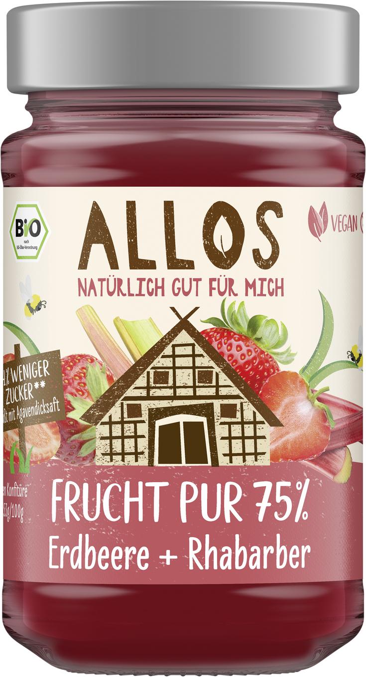 Frucht Pur 75% Aufstrich Erdbeere-Rhabarber 250 g