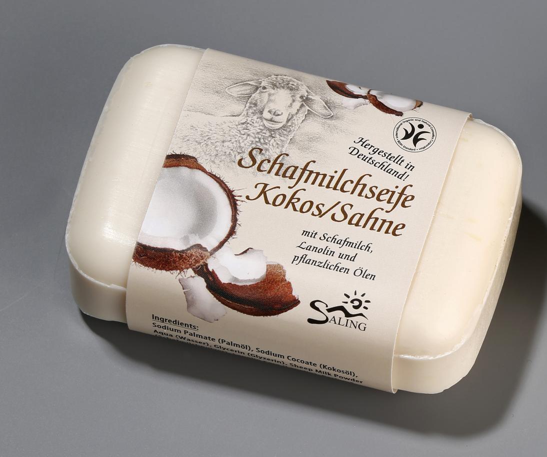 Schafmilchseife Kokos/Sahne mit Banderole 100 g