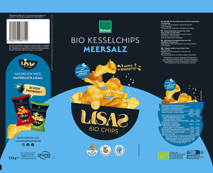 Kesselchips Meersalz 115 g