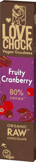 RAW Fruity Cranberry 80% Riegel 40 g
