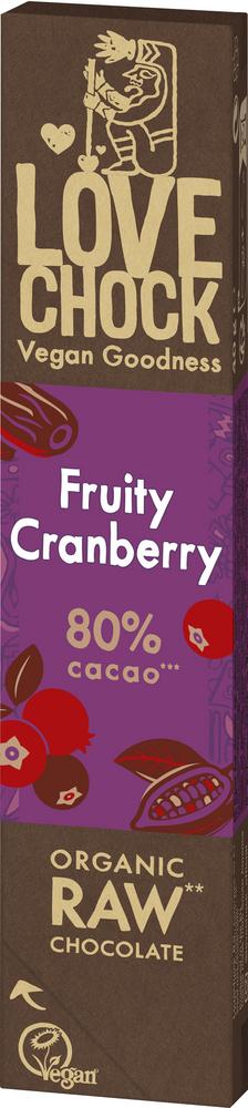RAW Fruity Cranberry 80% Riegel 40 g