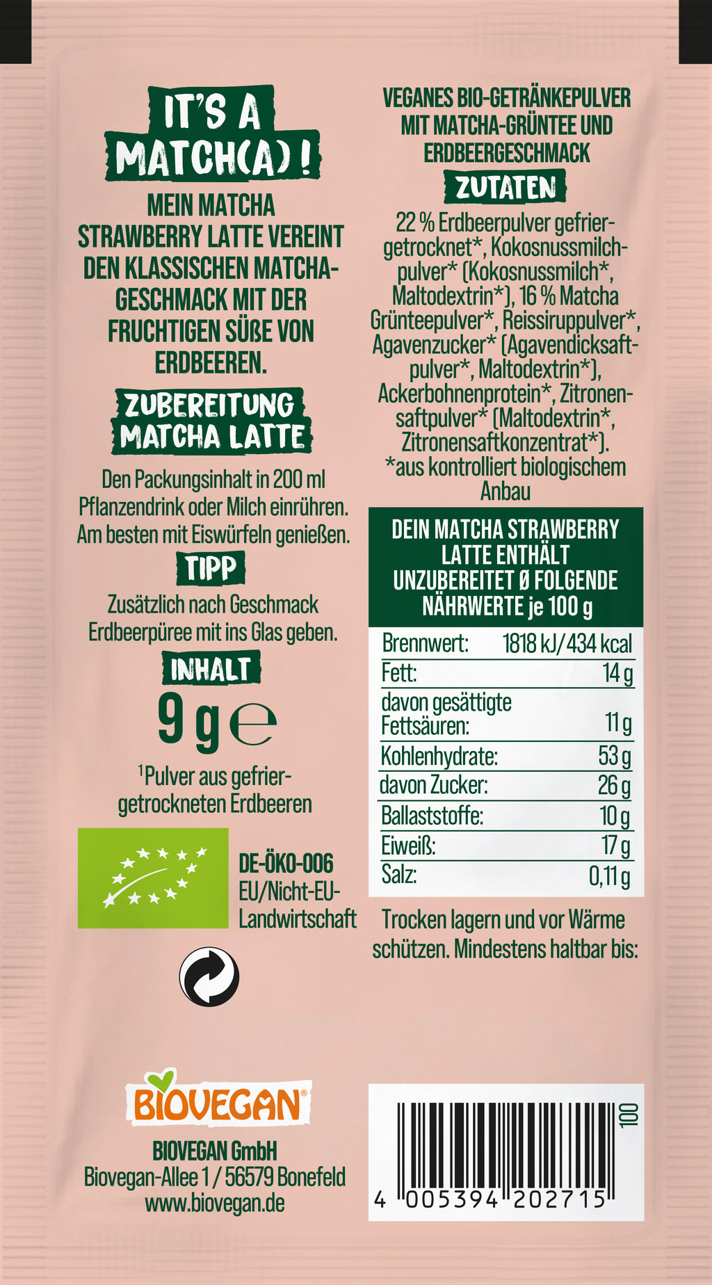 Mein Matcha Strawberry Latte 9 g
