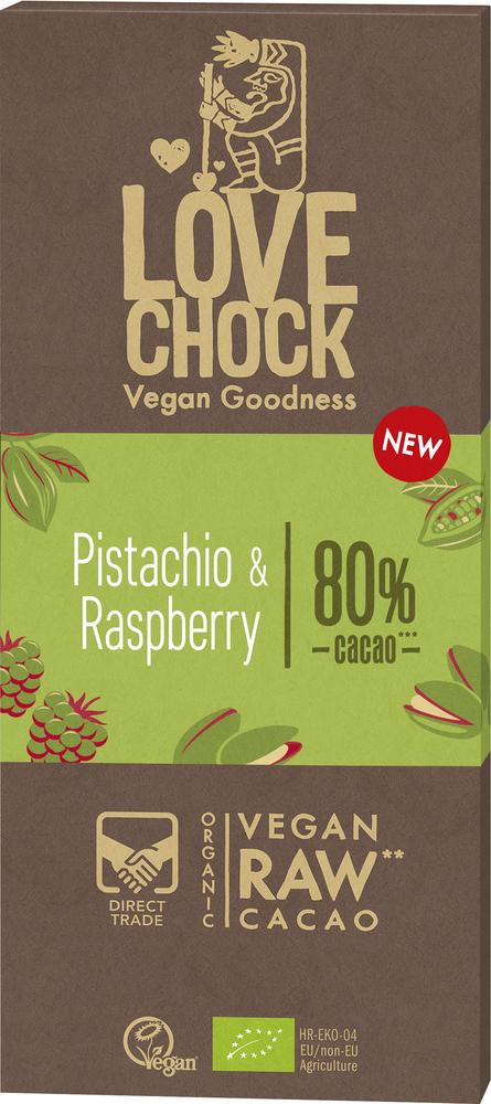 RAW Pistachio & Raspberry 80% Tafel 70 g