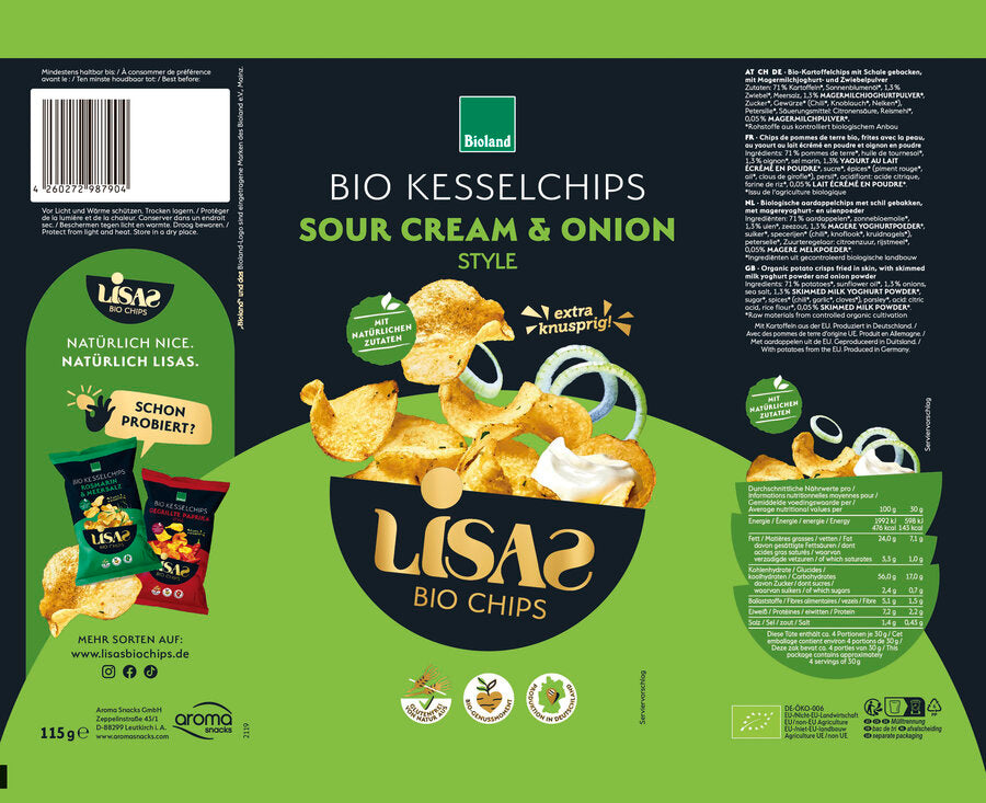 Kesselchips Sauerrahm & Zwiebel 115 g