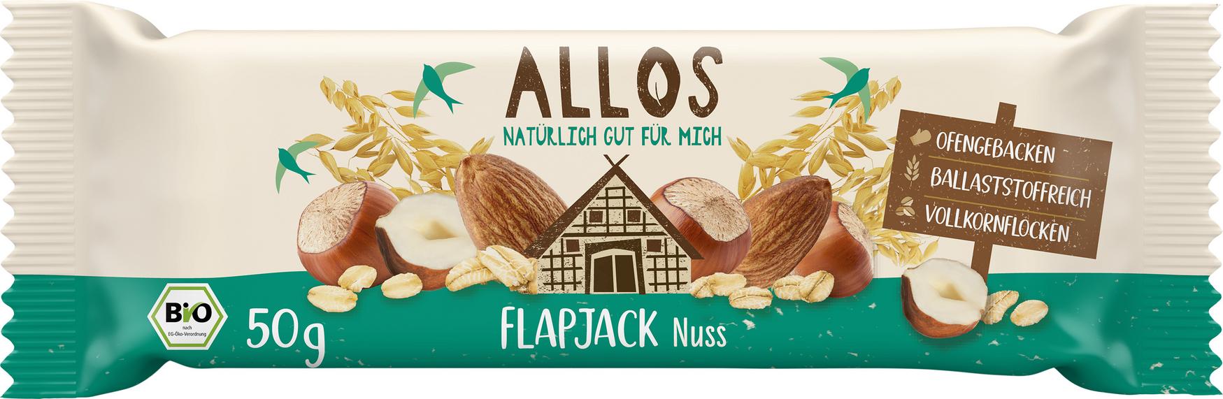 Müsliriegel Flapjack Hafer Nuss mit Nüssen & Mande 50 g