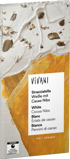 Stracciatella Weiße Schokolade mit Cacao Nibs 80 g