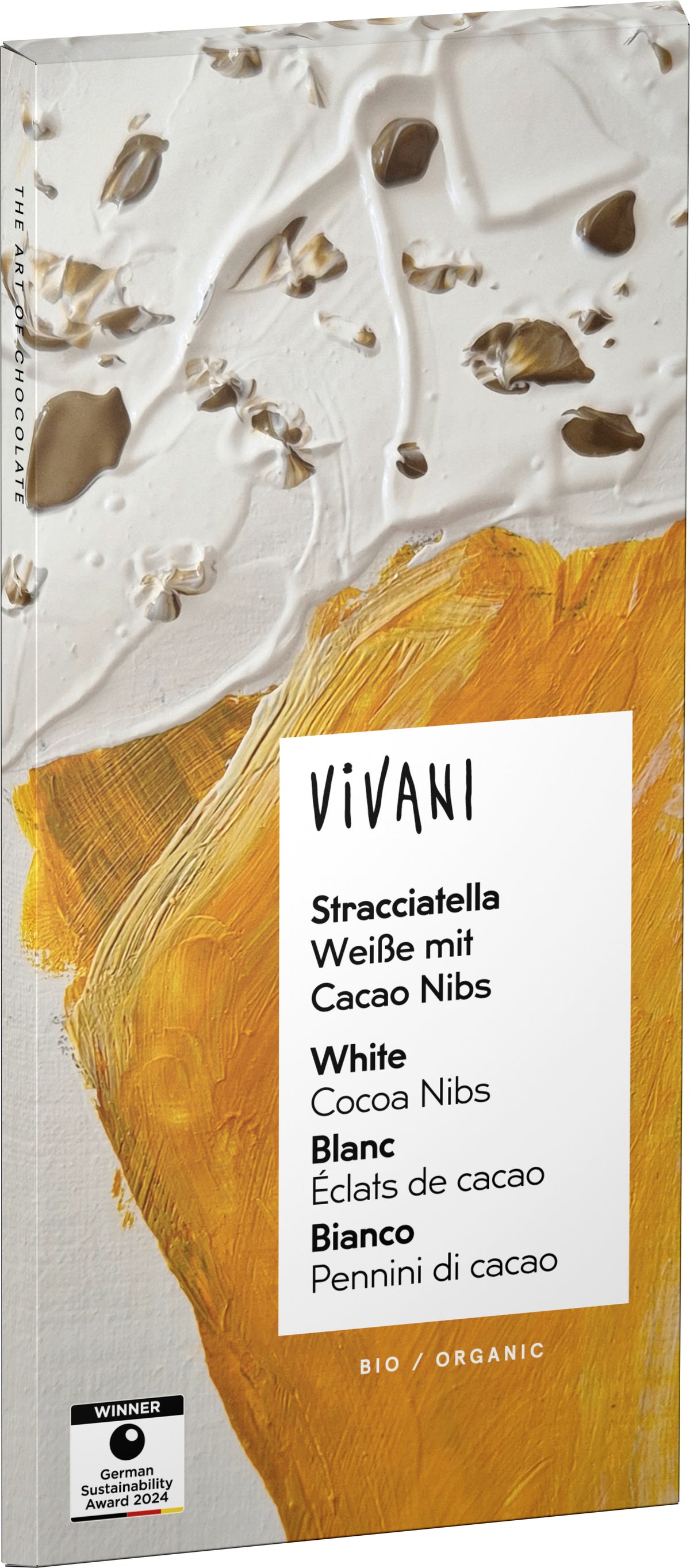 Stracciatella Weiße Schokolade mit Cacao Nibs 80 g