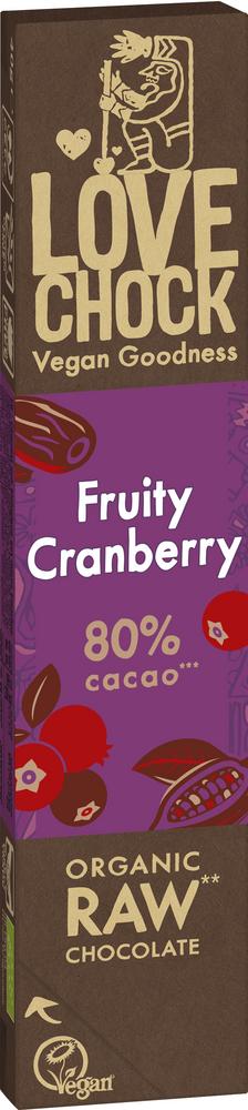 RAW Fruity Cranberry 80% Riegel 40 g