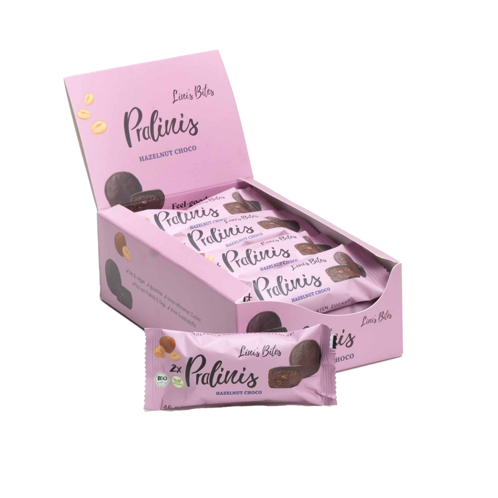 Hazelnut Choco Nougat Pralinis Dattel-Kugeln 46 g