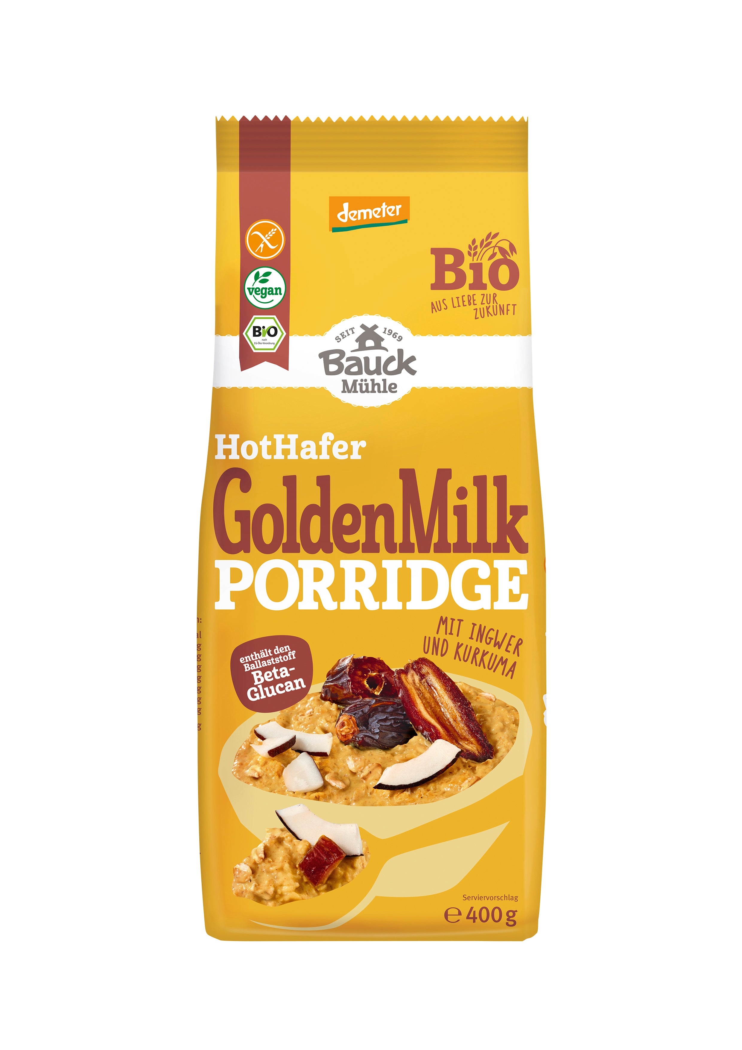 Hot Hafer Golden Milk Porridge demeter 400 g