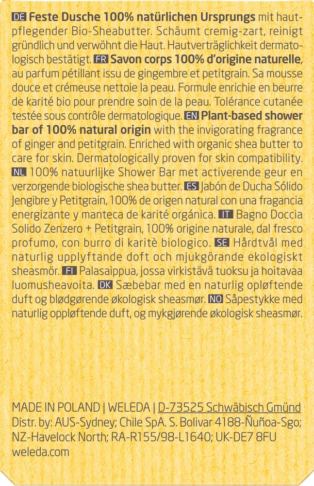 Shower Bar Feste Duschpflege Ginger + Petitgrain 75 g