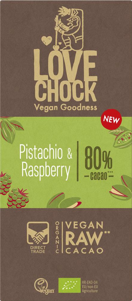 RAW Pistachio & Raspberry 80% Tafel 70 g