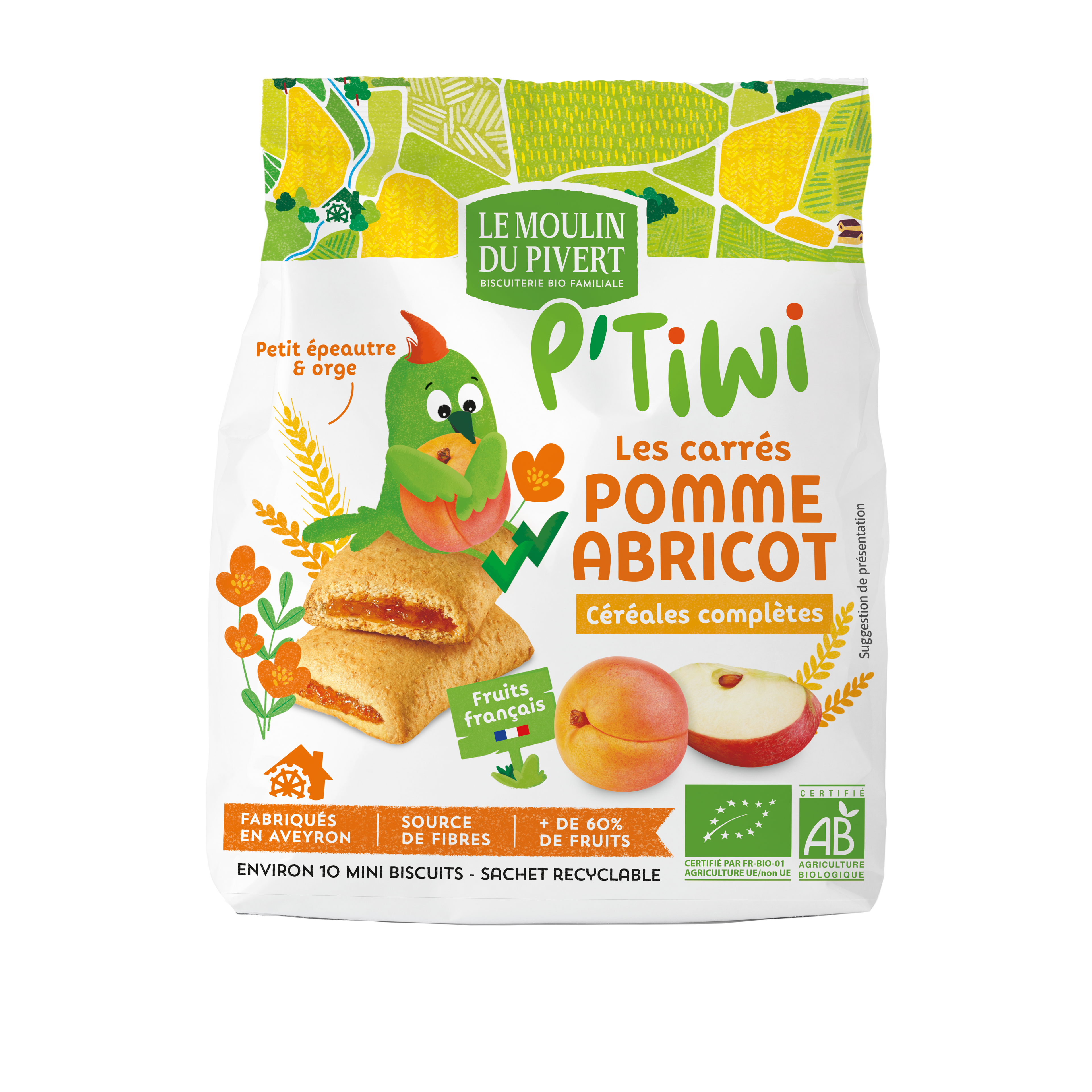 Vollkornkekse mit Apfel- und Aprikosenfüllung 120 g