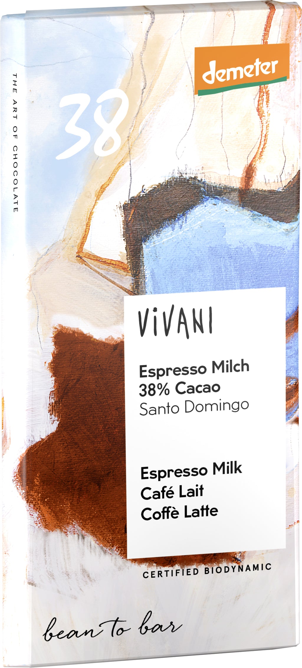 Espresso Milch Schokolade 38% Cacao demeter 90 g