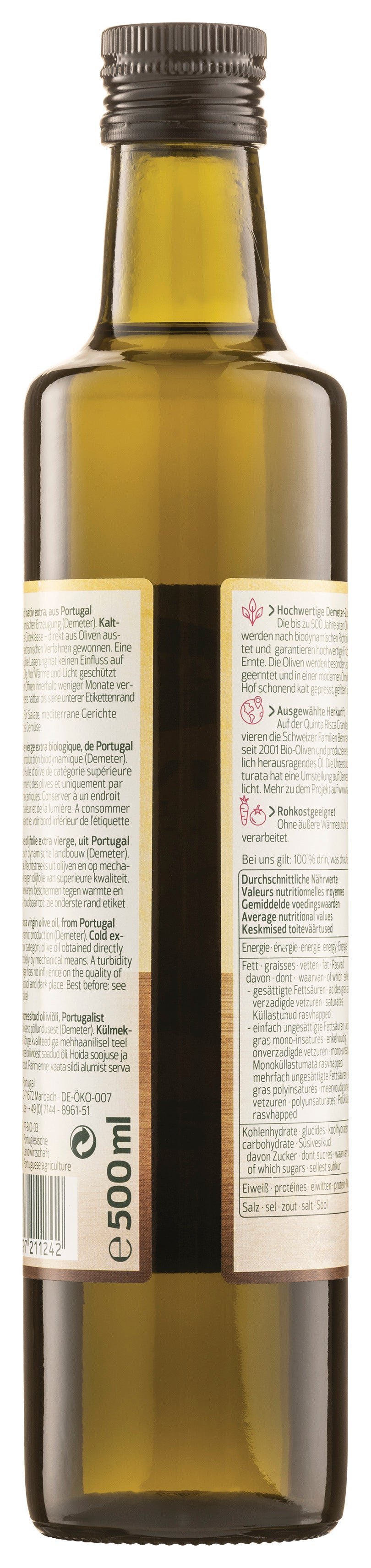 Olivenöl Portugal Risca Grande demeter nativ extra 500 ml
