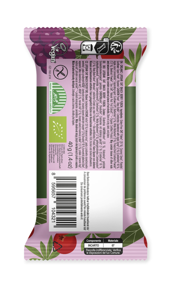 Lifebar Oat Snack Berry Fusion 40 g