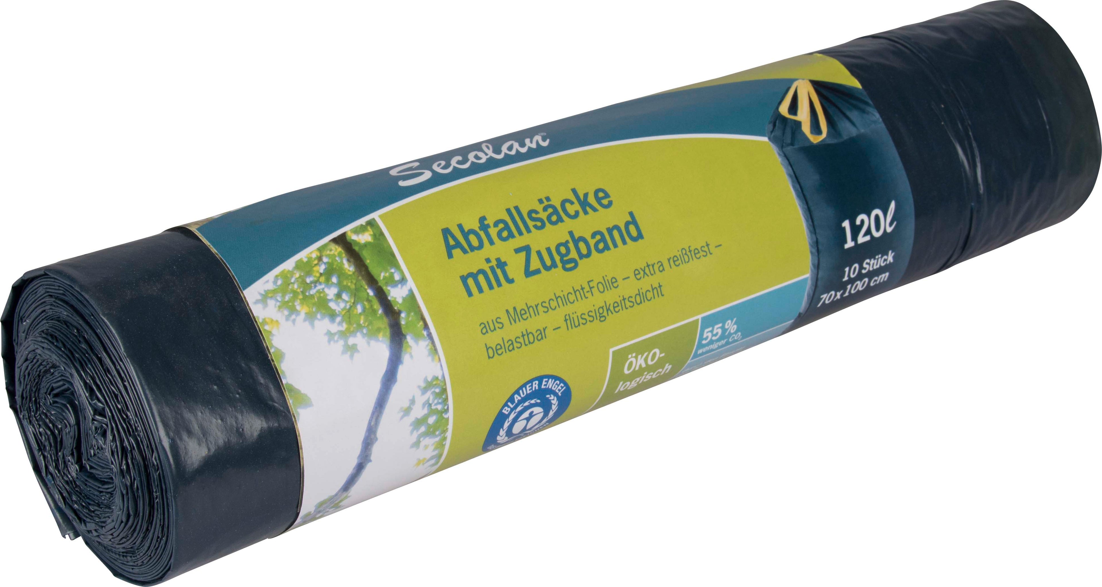 Secolan Mülleimerbeutel mit Zugband 120 ltr 10 Stü 1 Stk