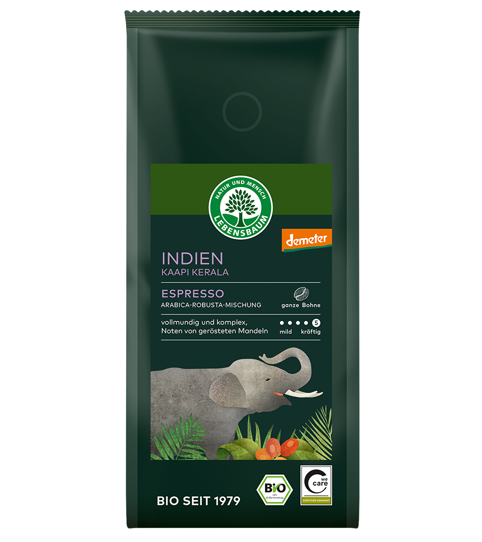 Indien Kaapi Kerala Espresso Bohne demeter 250 g
