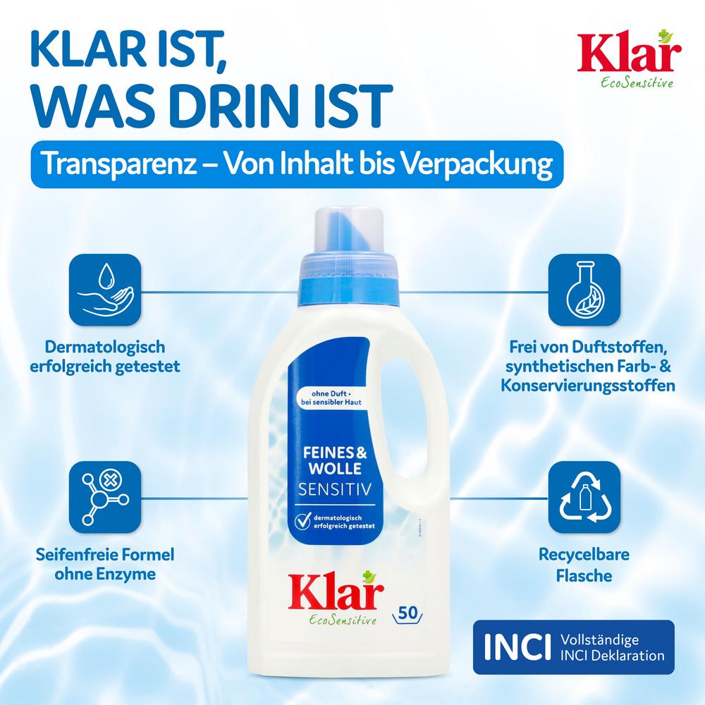 Feines & Wolle Flüssigwaschmittel 50 Waschgänge 500 ml