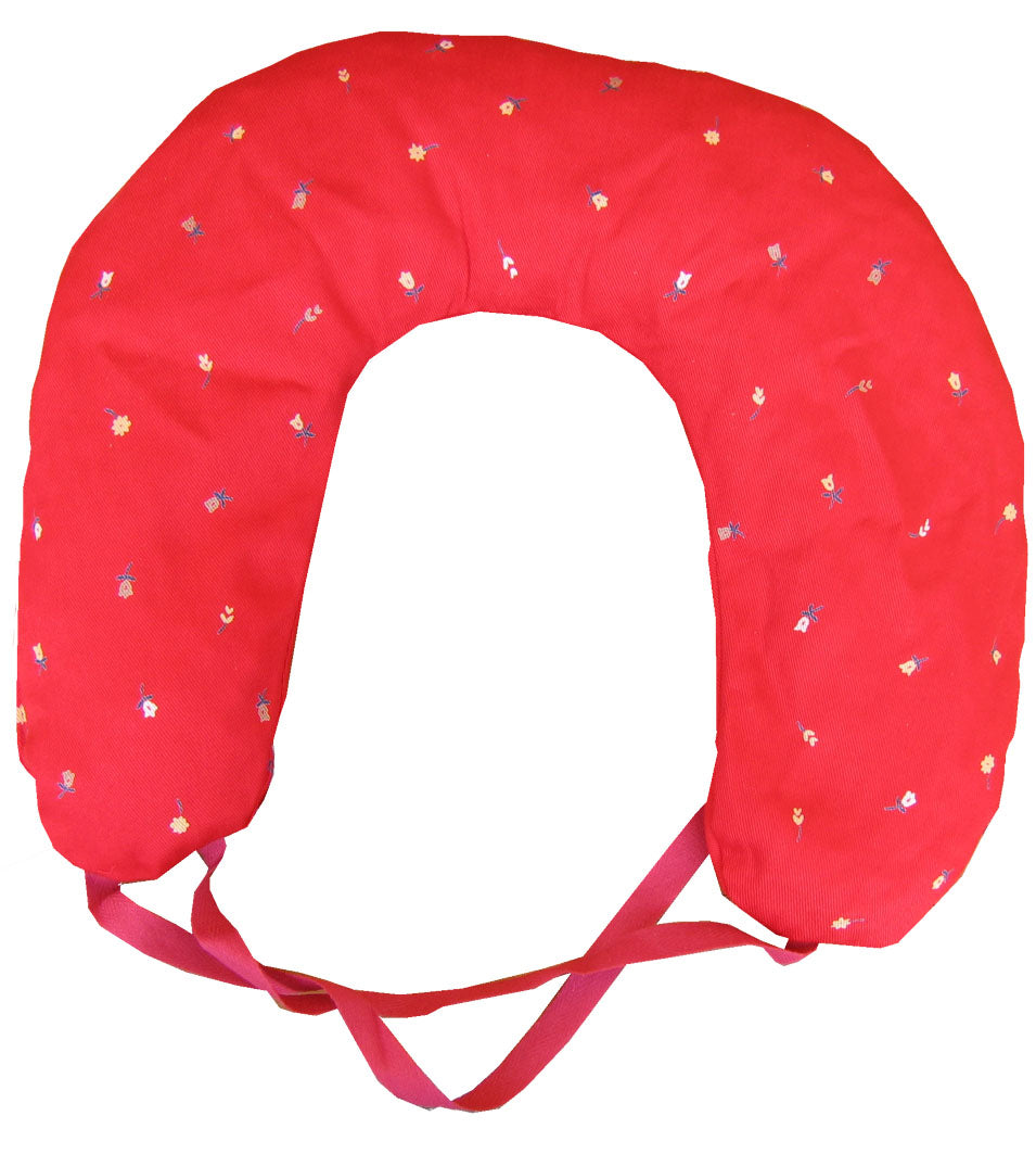 Kirschkernhörnchen rot mit Blümchen 37x33 cm 37x33