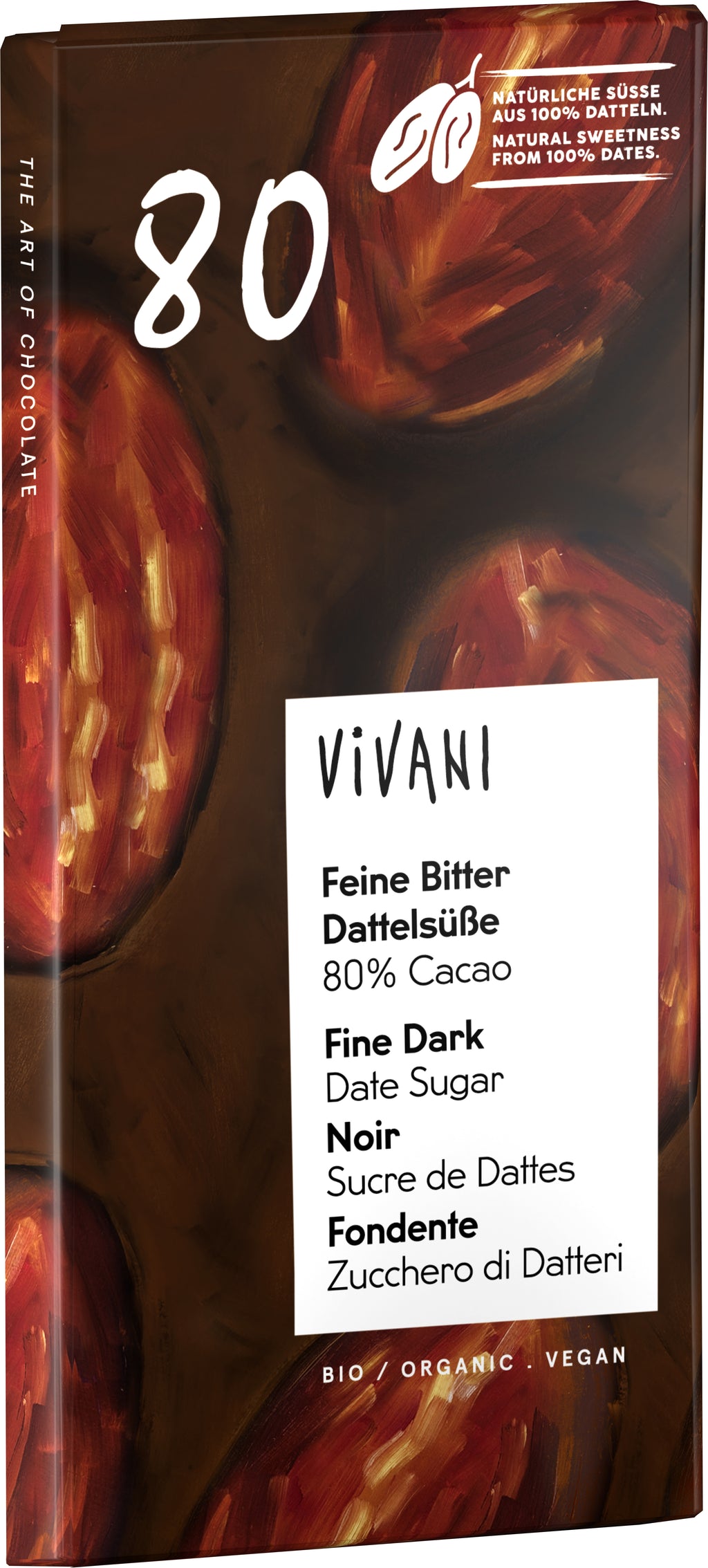 Feine Bitter Dattelsüße 80% Cacao 80 g