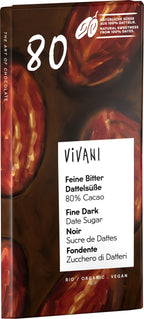 Feine Bitter Dattelsüße 80% Cacao 80 g