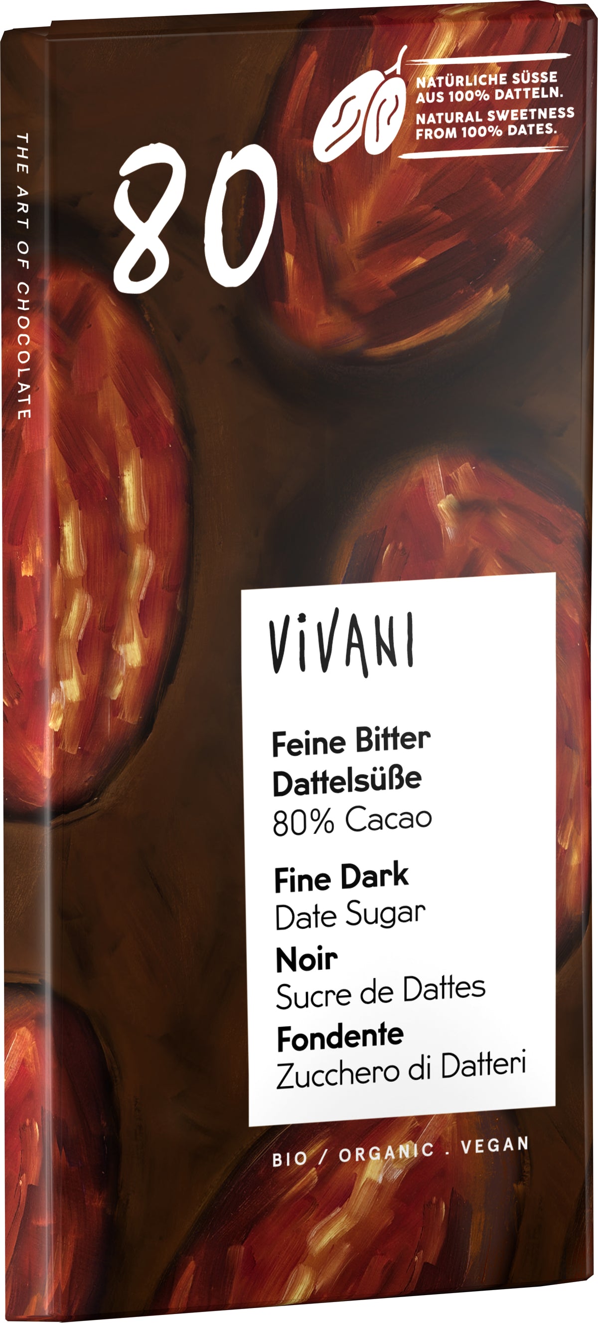 Feine Bitter Dattelsüße 80% Cacao 80 g