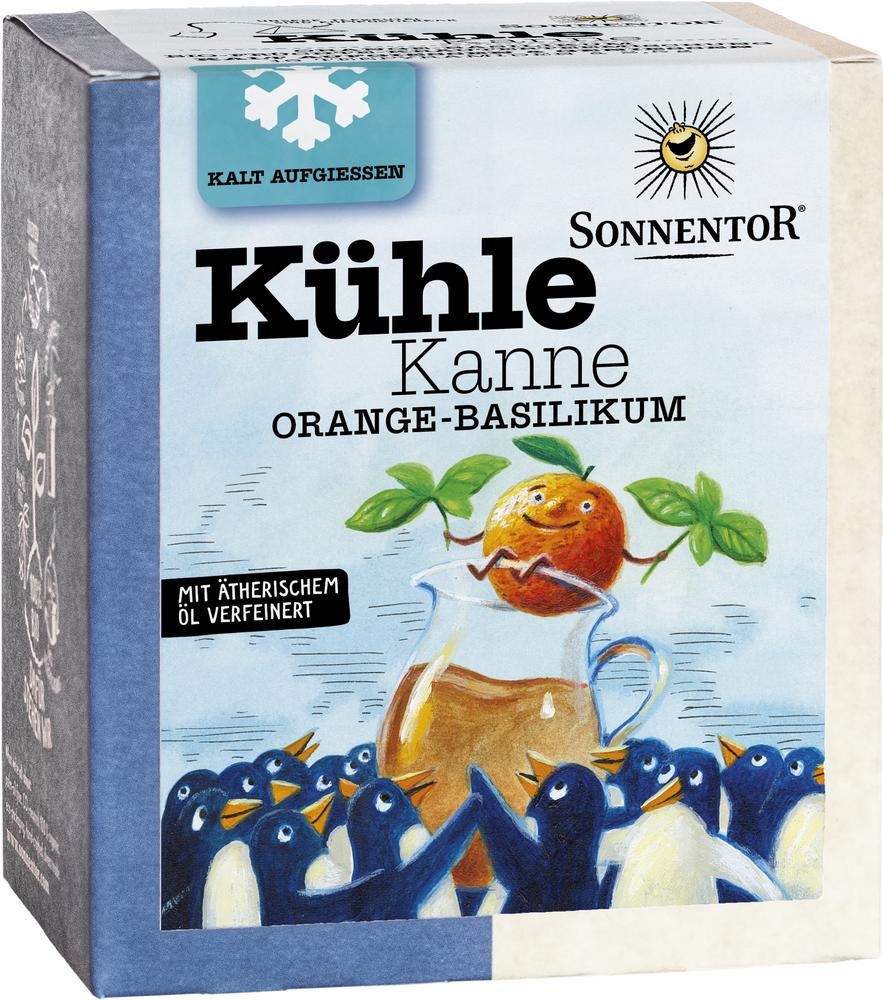 Kühle Kanne Orange-Basilikum Tee Pyramidenbeutel 40 g