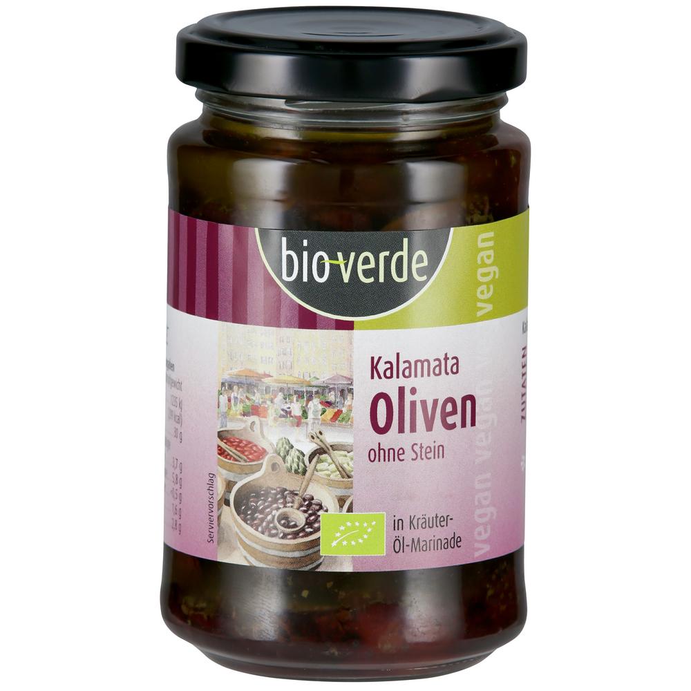 Schw. Kalamata-Oliven ohne Stein mit fr.Kräutern 200 g