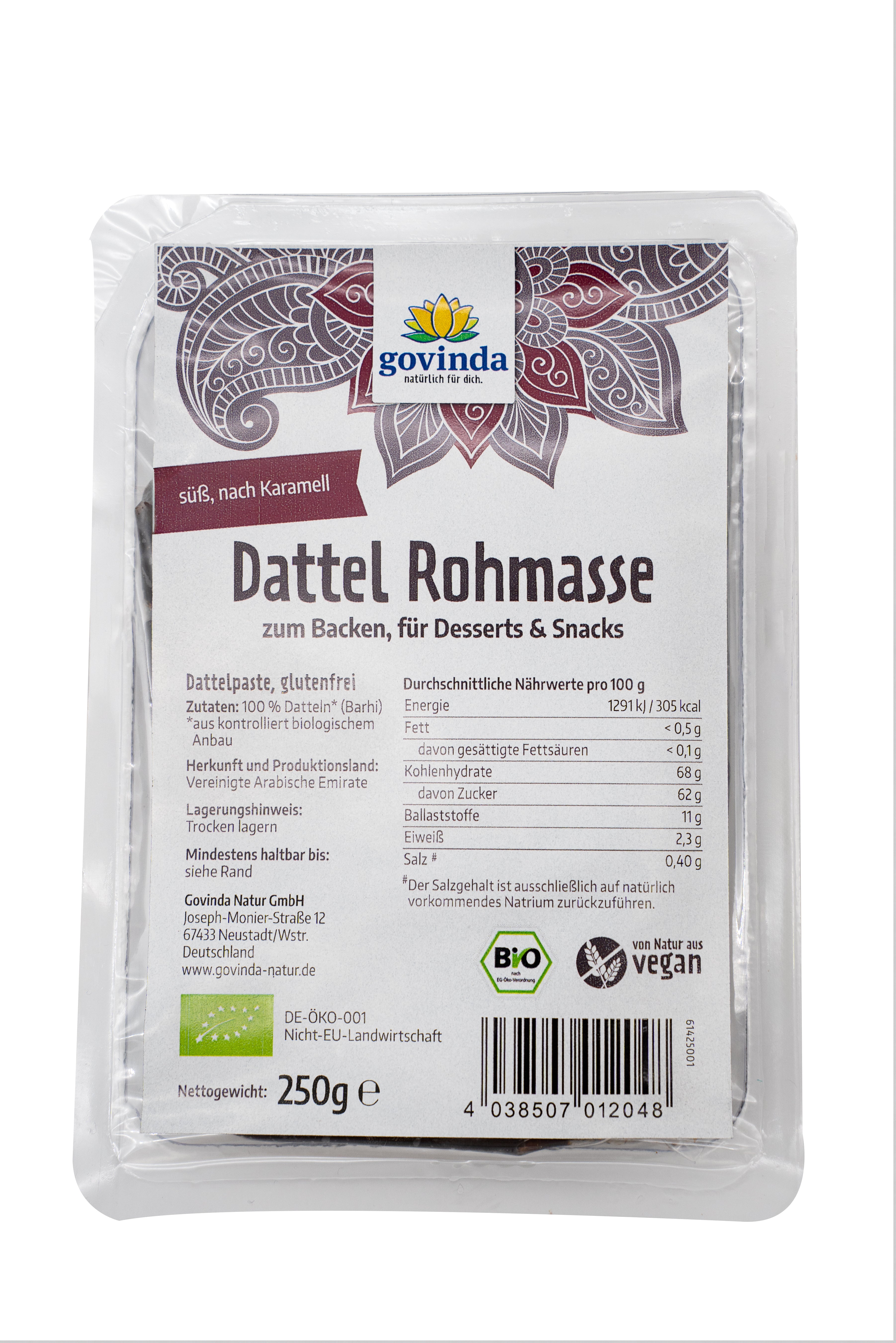 Dattel Rohmasse 250 g