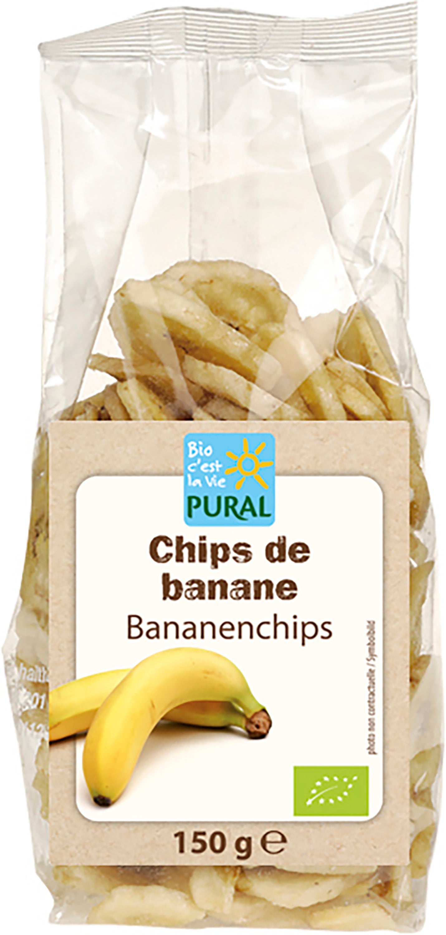Bananenchips frittiert, gesüßt 150 g