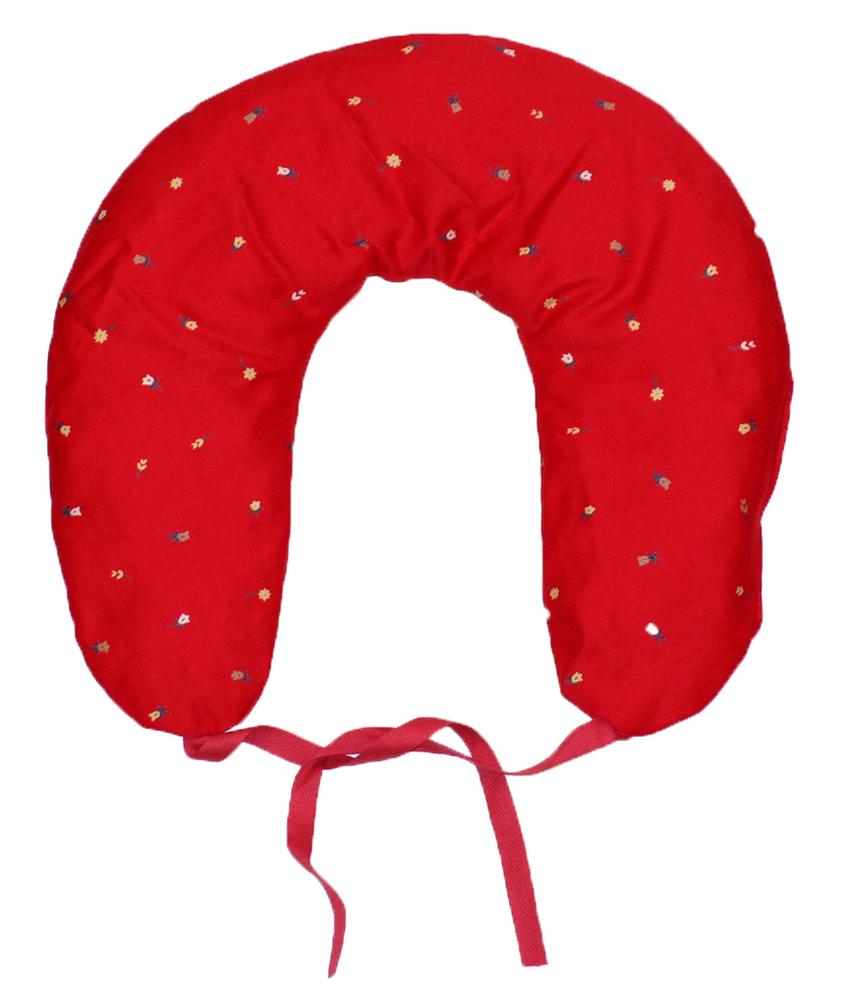 Kirschkernhörnchen rot mit Blümchen 37x33 cm 37x33