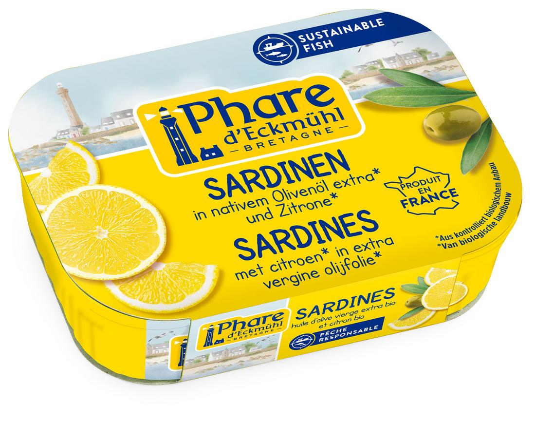 Sardinen in Bio-Olivenöl und Bio-Zitrone 135 g