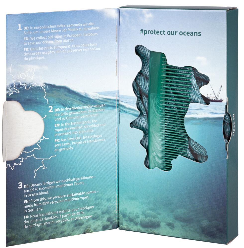 Taschenkamm aus recycelten maritimen Seilen 1 Stk