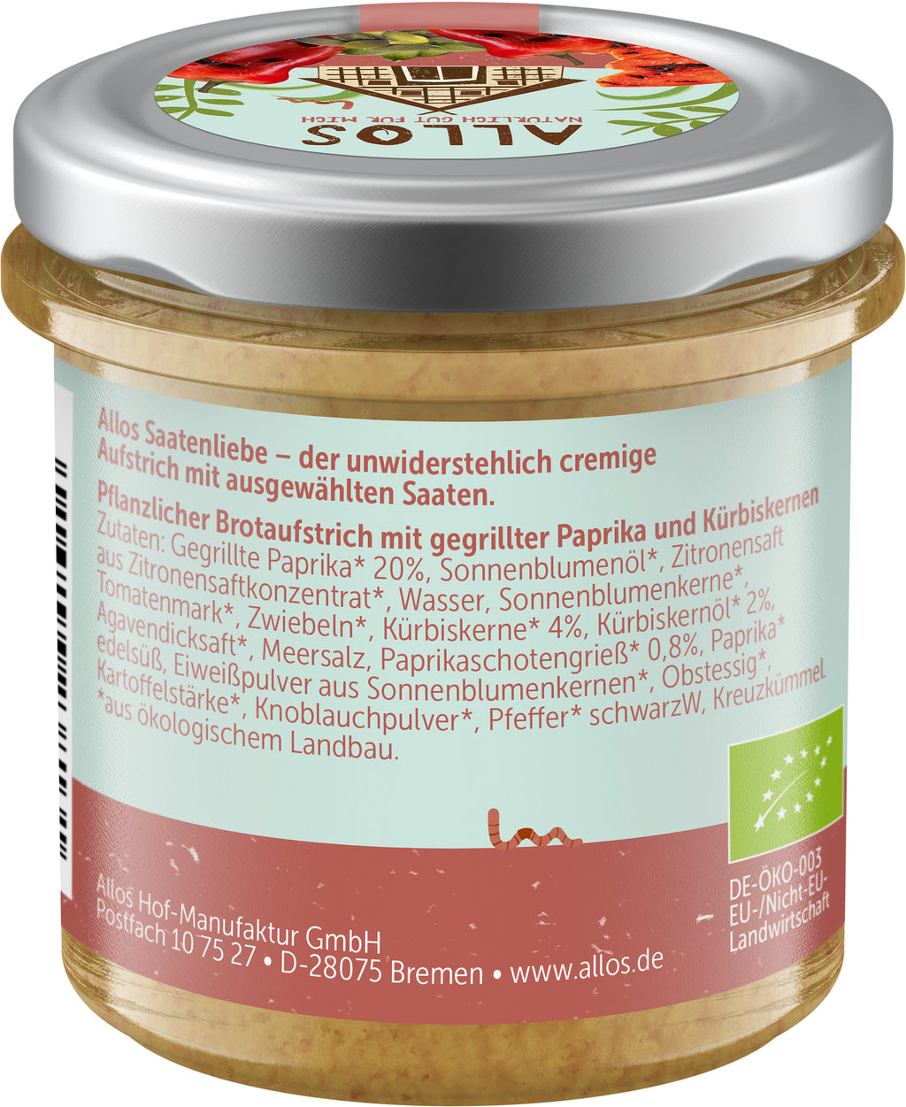 Saatenliebe-Brotaufstrich Kürbiskerne gegril.Papri 135 g