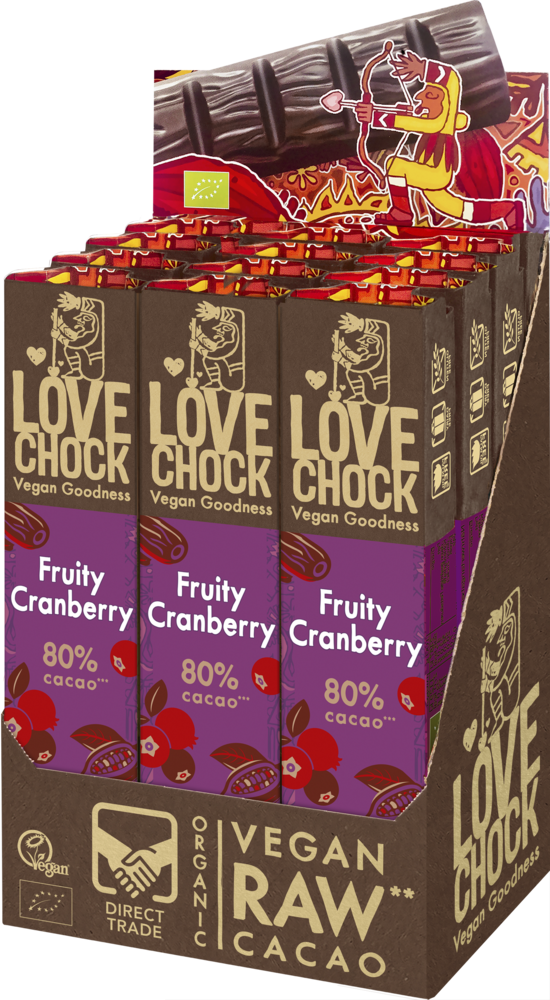 RAW Fruity Cranberry 80% Riegel 40 g